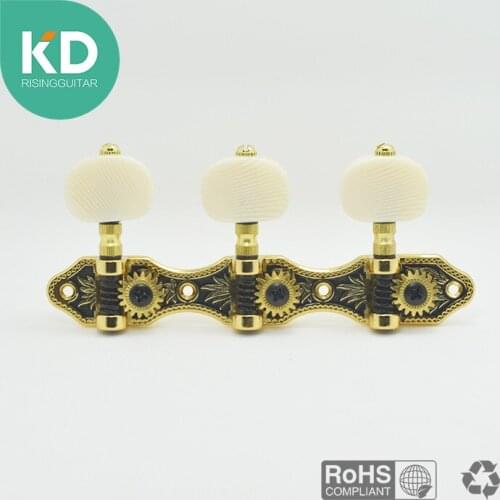 2 PC Per Set High End Classical Guitar Tuning Pegs Machine Heads Black Gold Color