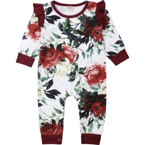 Spring Autumn Newborn Infant Baby Girls Long Sleeve Romper Flower Baby Girl Clothing Jumpsuit Playsuit