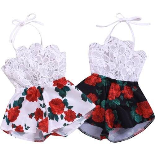 Cute Newborn Baby Girls Rompers Flower Infant Baby Clothes Sleeveless Jumpsuit Playsuit Summer Baby Costumes