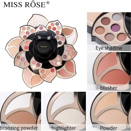 MISS ROSE Multi-functional Makeup Set Black Big Plum Blossom Palette High Quality Waterproof Easy To Wear Makeup TSLM1