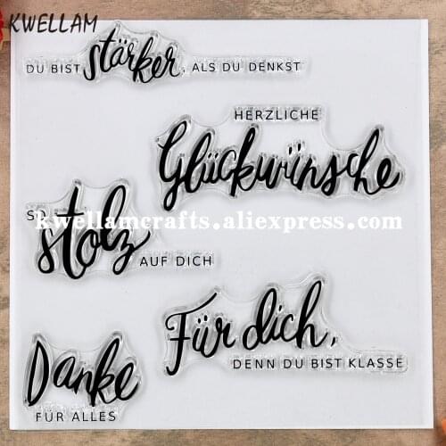 German DU BIST STARKER SO PROUD OF YOU DANKE FUR ALLES Scrapbook photo cards rubber stamp clear stamp transparent stamp 9060403