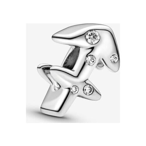 New Fashion 925 Sterling Silver Beads Sparkling Sagittarius Zodiac Charm fit Original Pandora Bracelets DIY Jewelry Women Gift