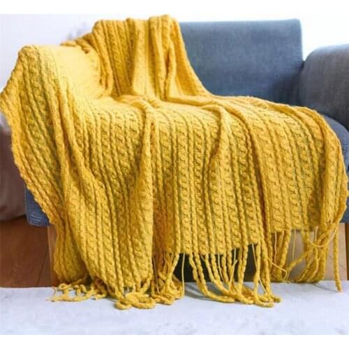Blankets for Beds Hand-knitted Sofa Blanket Photo Props Tassel Weighted Blanket Air Conditioning Blanket Knitted Blanket