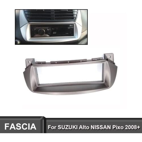 Fascia For SUZUKI Alto NISSAN Pixo 2008+ CD Car Radio Frame 1 DIN Stereo Dash Kit Install Fascia Face Plate Surround Panel