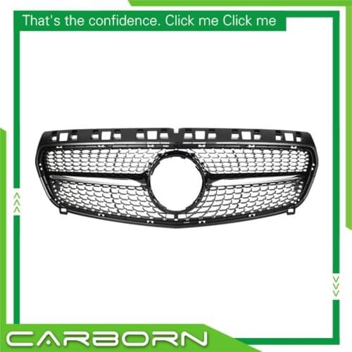 For-Mercedes-Benz A-class W176 A180 A200 A260 A45 2013-2015 with Emblem Diamond Look Front Racing Grille