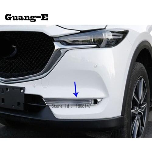 Car Body Front Fog Light Lamp Detector Frame Stick ABS Chrome Cover Trim Parts For Mazda CX-5 CX5 2nd Gen 2017 2018 2019 2020
