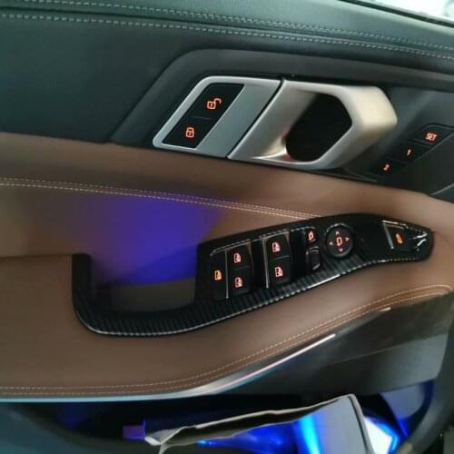 Armrest Window Rise Lift Down Control Switch Door Lock Panel Cover Trim for BMW X5 2019-2021