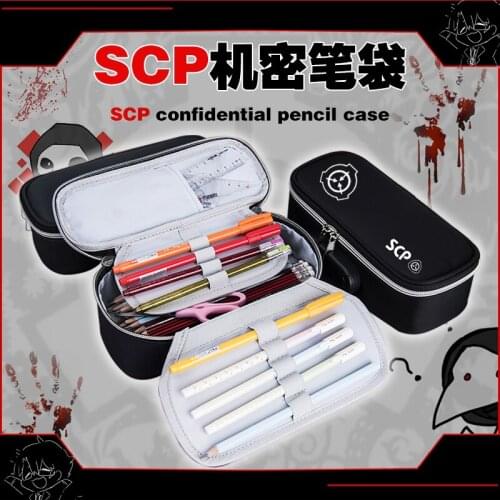 SCP Special Containment Procedures Foundation Secure Contain Makeup Bag Student Pen Pencil Case Storage Password Bag Cosplay