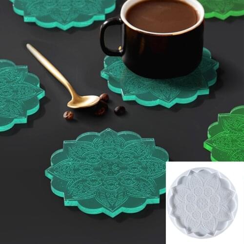 Mandala Coaster Silicone Mold for Resin UV Epoxy Crystal DIY Handmade Craft Home Decoration