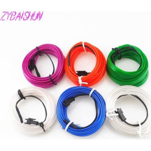 Styling car 3 m 6 colors lining EL cold light neon car decoration for Volkswagen vw POLO Tiguan Passat CC Golf GTI R20 R36 EOS