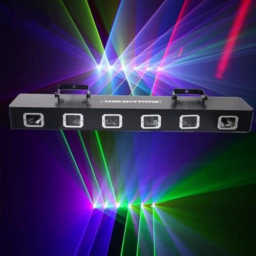 New LED six eyes RGBY laser disco party DMX512 light projector DJ music Christmas club professional stage lighting