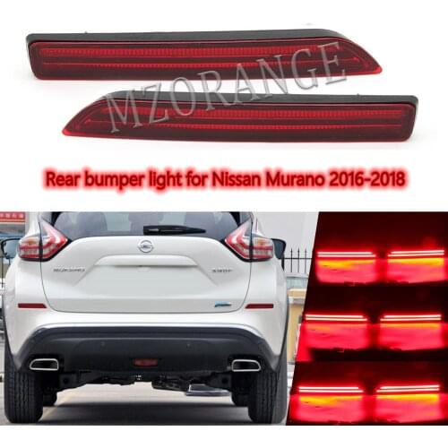 1 Set LED Rear Bumper tail light fog lamp Brake Reflector For Nissan Murano 2016-2018 Turn Signal Warning lamp