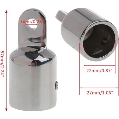 Stainless Steel Bimini Top Eye End Cap For 7/8'' Pipe Marine Boat Yacht U90C