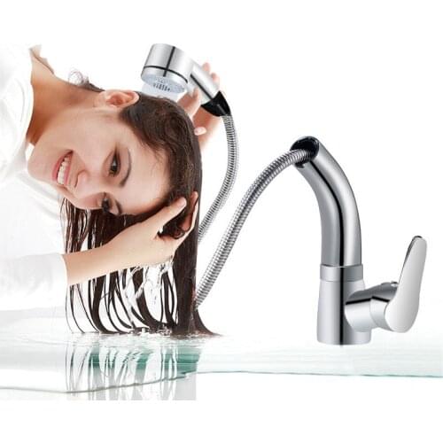 Bathroom Take Pull Type Water Tap Wash Basin Toilet Kitchen Household Basin Platform Faucet Wire Drawing Golden Basin Faucet