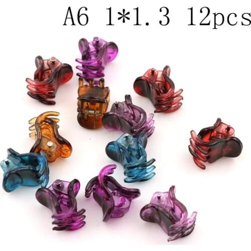 12pcs /set Small Plastic Hair Clips Claws Mini Clamps Fashion Girls Crab Hair Claw Gifts