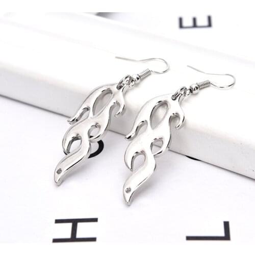 Geometric chic hip hop flame dangle earrings women Harajuku Flame drop earrings Punk Accessory Rock girls accessories
