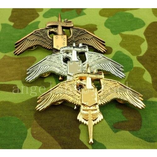 WW2 THREE COLORS US MARINE RAIDER INSIGNIA USMC MARSOC BADGE PIN INSIGNIA- World military Store