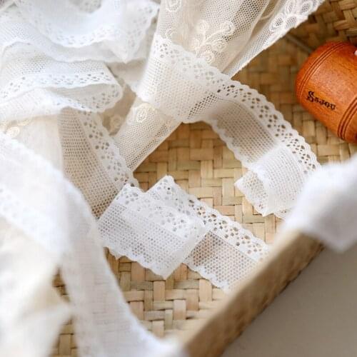 1M White Lace Fabric 2.6cm Ribbons Trim Lace Materials Sewing Guipure Dress Decor Ribbon Clothes Craft Supplies dentelle QZ50
