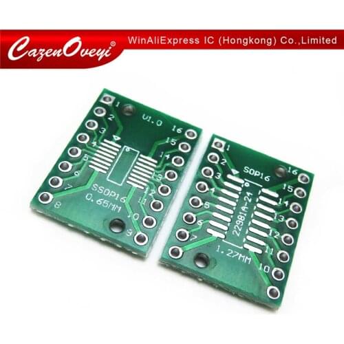 10pcs/lot TSSOP16 SSOP16 SOP16 to DIP16 Transfer Board DIP Pin Board Pitch Adapter PCB In Stock