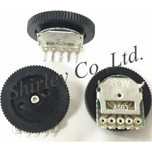 100% new Original Gear dial turntable adjustable volume potentiometer 16*2MM duplex A50K A503 switch