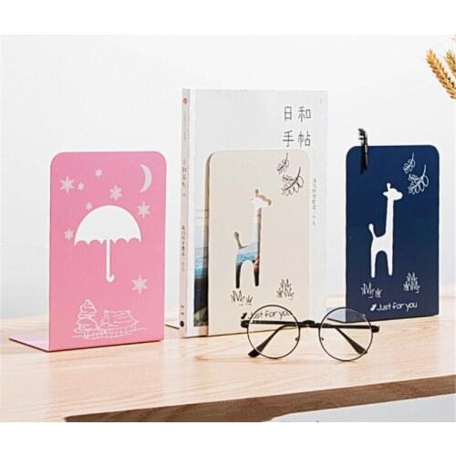 2Pcs Creative Decoration Book Stand Bookends L-shaped Desk Organizer Desktop Book Holder School Stationery Office Accessories