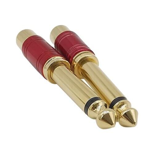 5Pcs 6.35mm Male Plug to Female Connector Headphone Amplifier Audio Adapter Microphone 6.35mm Converter RCA Jack Audio Connector