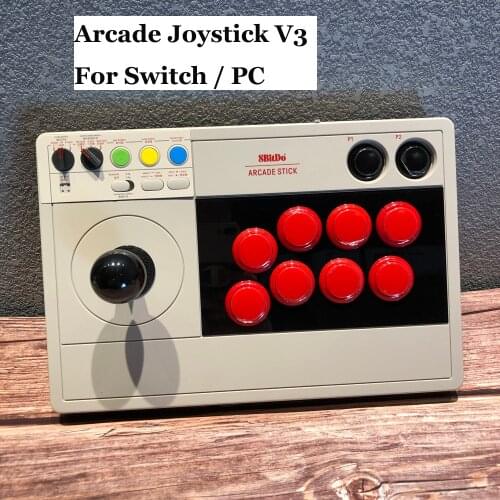 8BitDo Arcade Stick V3 Wireless Bluetooth Joystick with 2.4G Receiver for Window Switch Customize Button Mapping & Create Macros