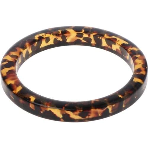 Tortoiseshell Acrylic Bracelet Resin Brown Leopard Mottled Bangle Women Jewelry R7RF