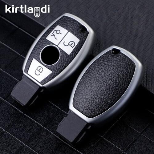 Tpu+leather Key Case Cap for Mercedes Benz W176 W639 W211 A B C E Class W205 W210 W212 W221 W222 ML350 C200 W204 Cover Holder