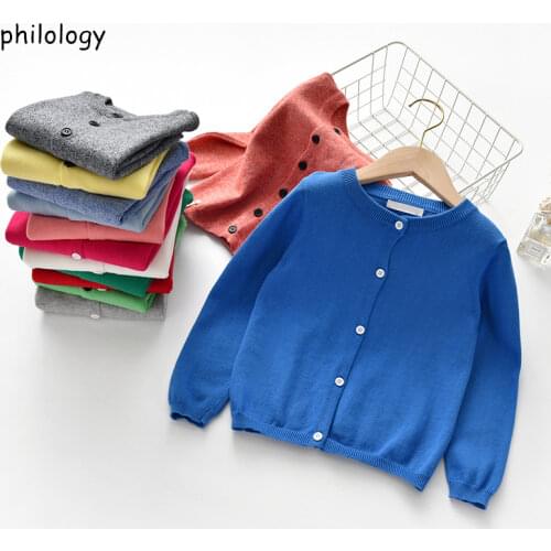 PHILOLOGY spring autumn Knitted Cardigan Sweater Baby Children Clothing Boys Girls Sweaters Kids Wear baby boy clothes winter