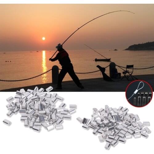 100 Pcs Fishing Double Tube Copper Line Sleeves Connector Crimp 0.8/1/1.2/1.5mm E56D