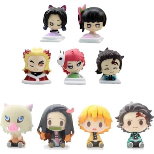 4/5pcs Anime Figure Demon Slayer Figure Kimetsu No Yaiba Doll Tanjiro Nezuko Zenitsu Kawaii Room Decoration Birthday Gift Toy