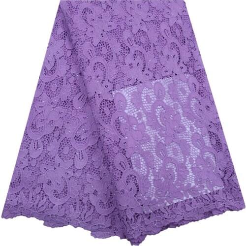 Purple African Water Soluble Lace Fabric French Tulle Lace Fabric Embroidery French Tulle Lace For Nigerian Evening Party 1782