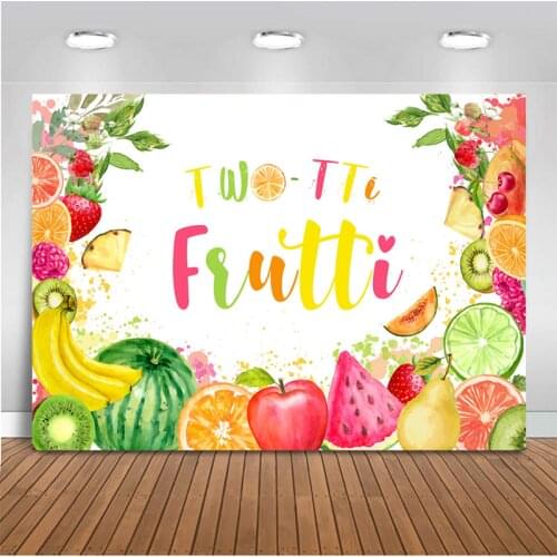 Summer Two-tti Frutti Party Background Fruit Banana Watermelon Orange Kiwi Strawberry Outdoor Photo Backdrop