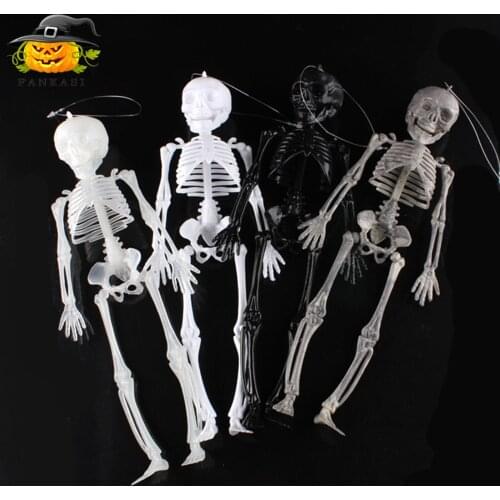 Halloween Skeleton Luminous Skeleton Ghost Tricky Model Stand Funny Toys Key Ring For Adults Children Birthday Christmas Gift