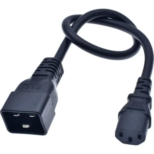 IEC C20 to C13 UPS PDU Distribution Power Cord, 10A to 16A Extension Cable 3G1.5 H05VV-F Wire Gauge 0.5m/1.8m