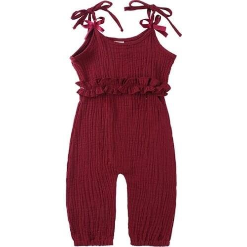 Girls Halter Rompers Baby Summer Cotton Clothes Kids' Clothing Infant Off Shoulder One-Piece Jumpsuits