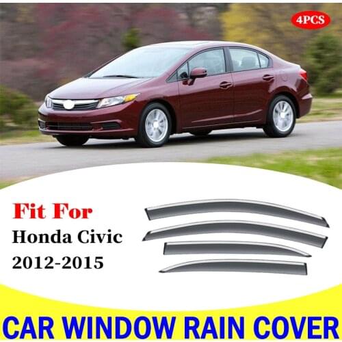 For Honda Civic 2012-2015 window visor car rain shield deflectors awning trim cover exterior car-styling accessories parts