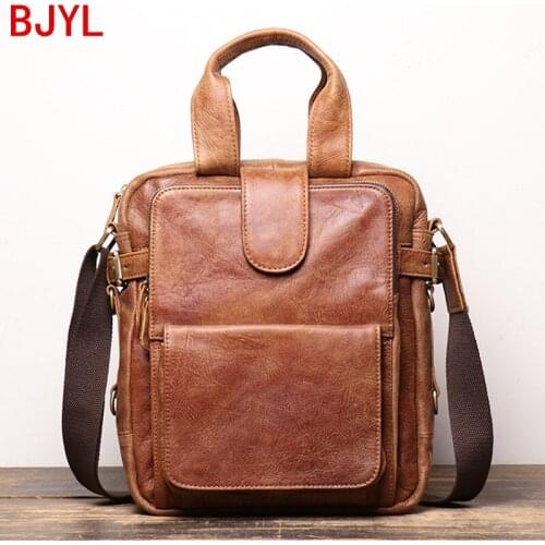 Hot Sale Mens bag First Layer Cowhide men small Handbag Briefcase Leather Shoulder Bag Frosted Leather Crossbody Bag