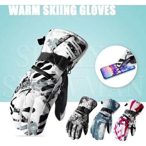 Skiing Mens Gloves Winter Warm Storage Bag Waterproof Outdoor Lovers Touch-Screen Non-Slip Velvet Motorcycle Sport Women Gloves