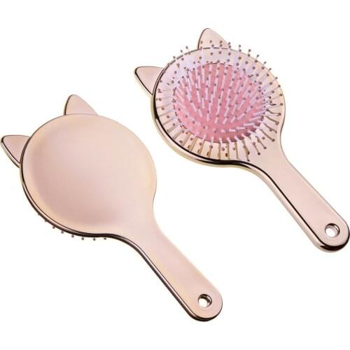 Cute Cat Ears Massage Comb Cosmetic Big Comb Cartoon Hair Styling Tools Rib Wide Tooth Curl Comb Best Gift