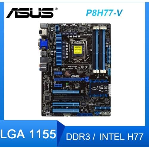 LGA 1155 ASUS P8H77-V Desktop Motherboard DDR3 ram support Corei7i5i3 Pentium Processor PCI-E 3.0 USB3.0 Intel H77 Motherboard