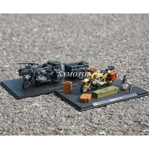 1/24 For BMW R75 750 World War II Germany Motor Tricycle Diecast Car Model Gift Collection Display Ornaments Including the acc