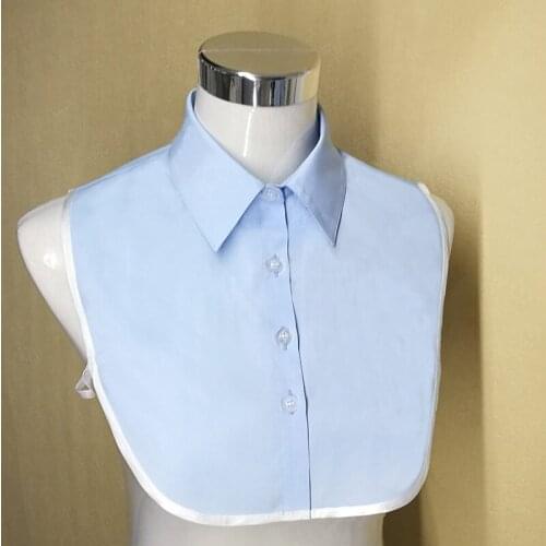 Fashion Women Solid Fake Collar Light Blue Remove Detachable Collar High Quality All Match Decorative Collar for Female