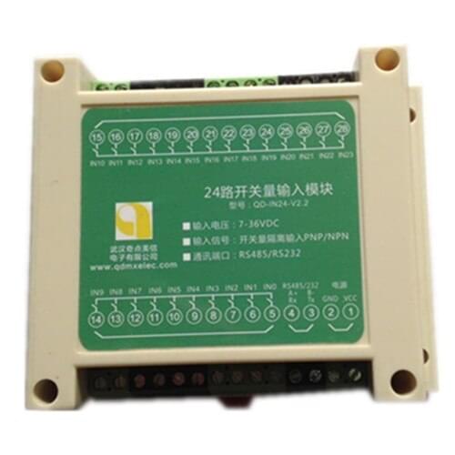 24 Channel Optocoupler Disconnector Input Acquisition Module Supports PNP NPN Input RS485 232 Communication