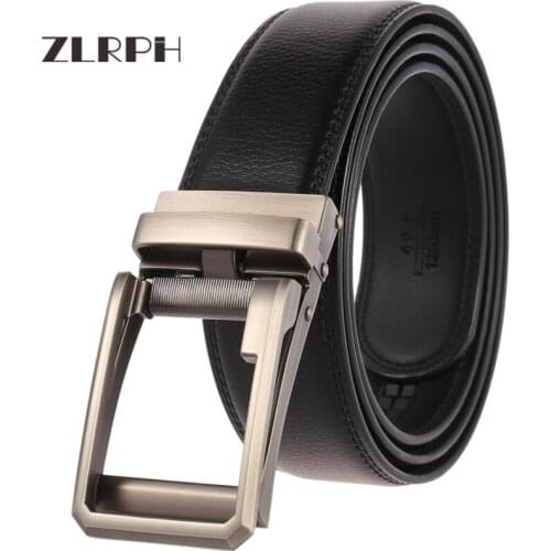 ZLRPH Mens Designer Luxury Smooth buckle Leather Trousers accessories belt Brand Suit strap Male Belts for Men wholesale