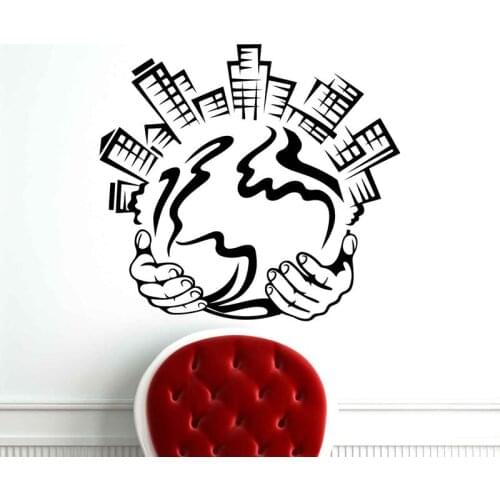 Wall Stickers Cartoon Map Home Decor for Kids Room Large World Map Vinyl DIY Wall Decals Travel Round The World Sticker B2-005