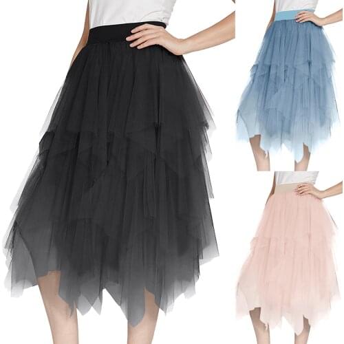 Very fairy skirt, womens fashion skirt, pompous skirt, Korean high waist 2021 casual irregular medium length womens skirt