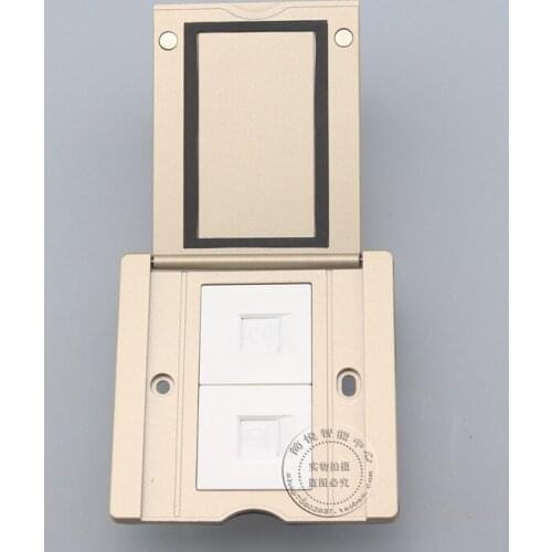 Flip Type Waterproof Floor Socket Dual RJ45 Cat5e LAN Network Socket Floor Ground Outlet Receptacle