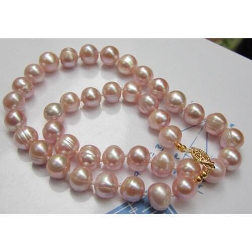 18" 11-12MM AAA++ SOUTH SEA NATURAL PINK PEARL NECKLACE 925silver GOLD CLASP